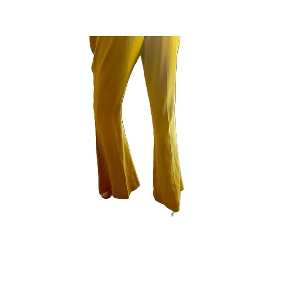 Express Yellow High-Waist Front-Seam Solid Flared Trousers Size Small - Picture 8 of 15